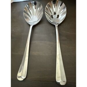 Excel Stainless Korea Brookfield Shell Casserole Spoons Glossy Center Ridge (2)